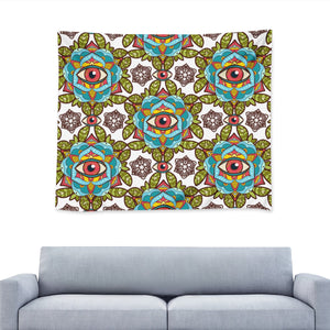 All Seeing Eye Of Providence Floral Wall Tapestry
