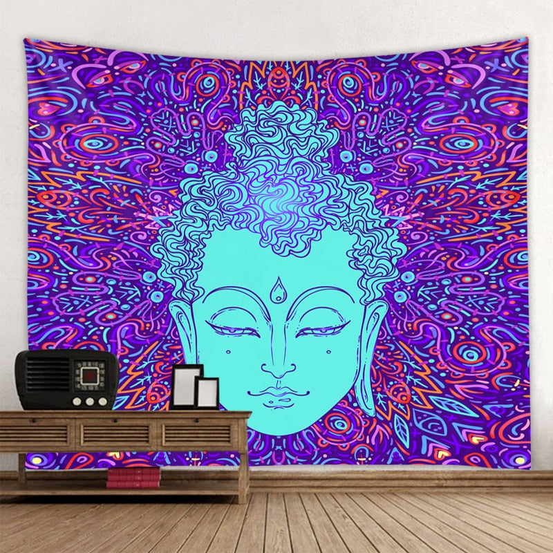 Spiritual Buddha Vibrant Psychedelic Background