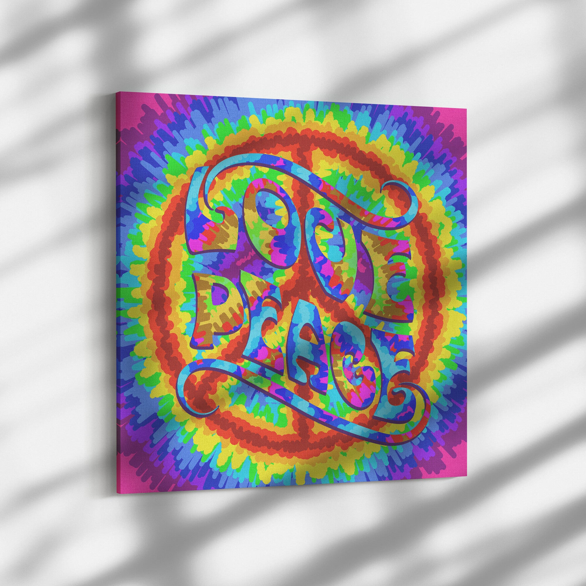 Hippie Love Peace Canvas Wall Art