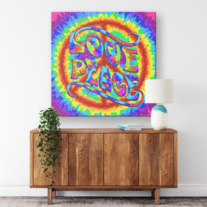 Hippie Love Peace Canvas Wall Art