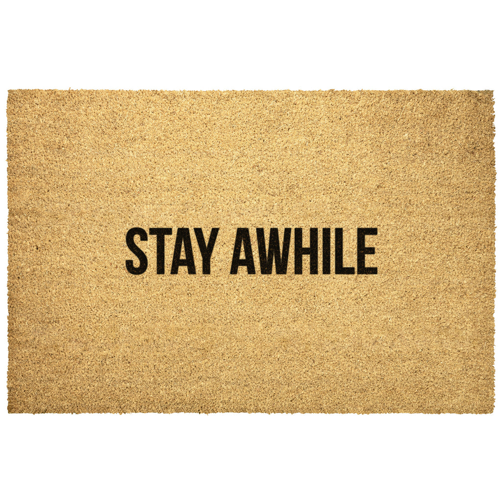 Stay Awhile Outdoor Welcome Mat