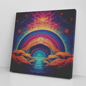 Trippy Cosmic Journey Canvas Wall Art