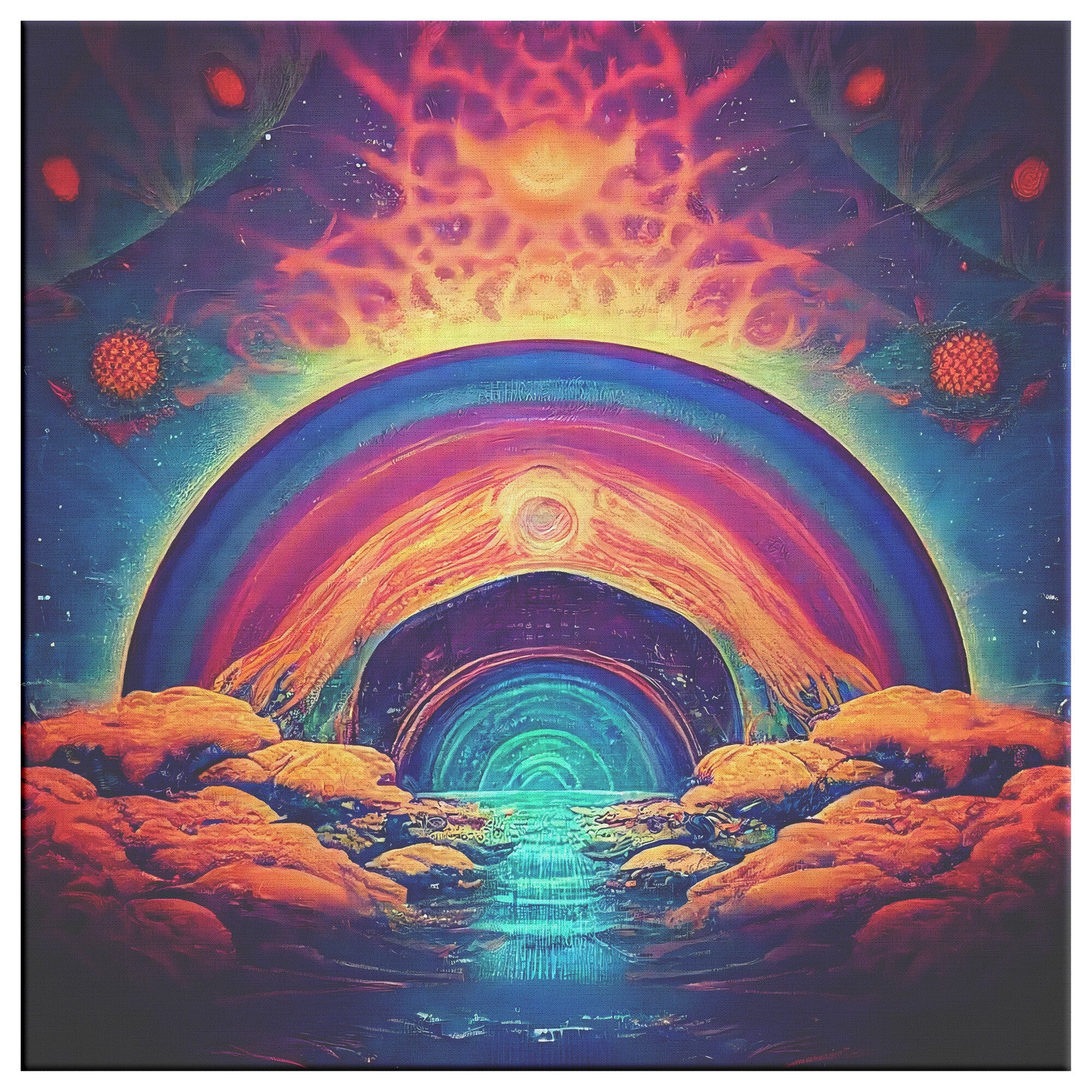 Trippy Cosmic Journey Canvas Wall Art