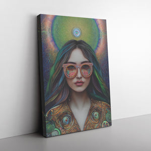 Trippy Hippie Visionary Art Wall Canvas