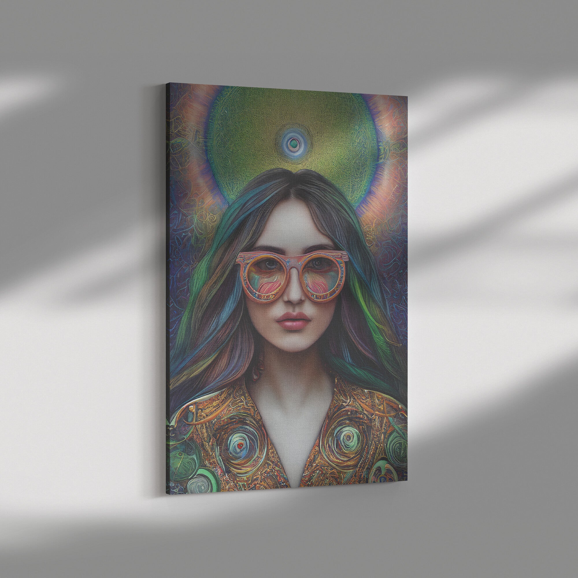 Trippy Hippie Visionary Art Wall Canvas