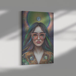 Trippy Hippie Visionary Art Wall Canvas