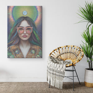 Trippy Hippie Visionary Art Wall Canvas