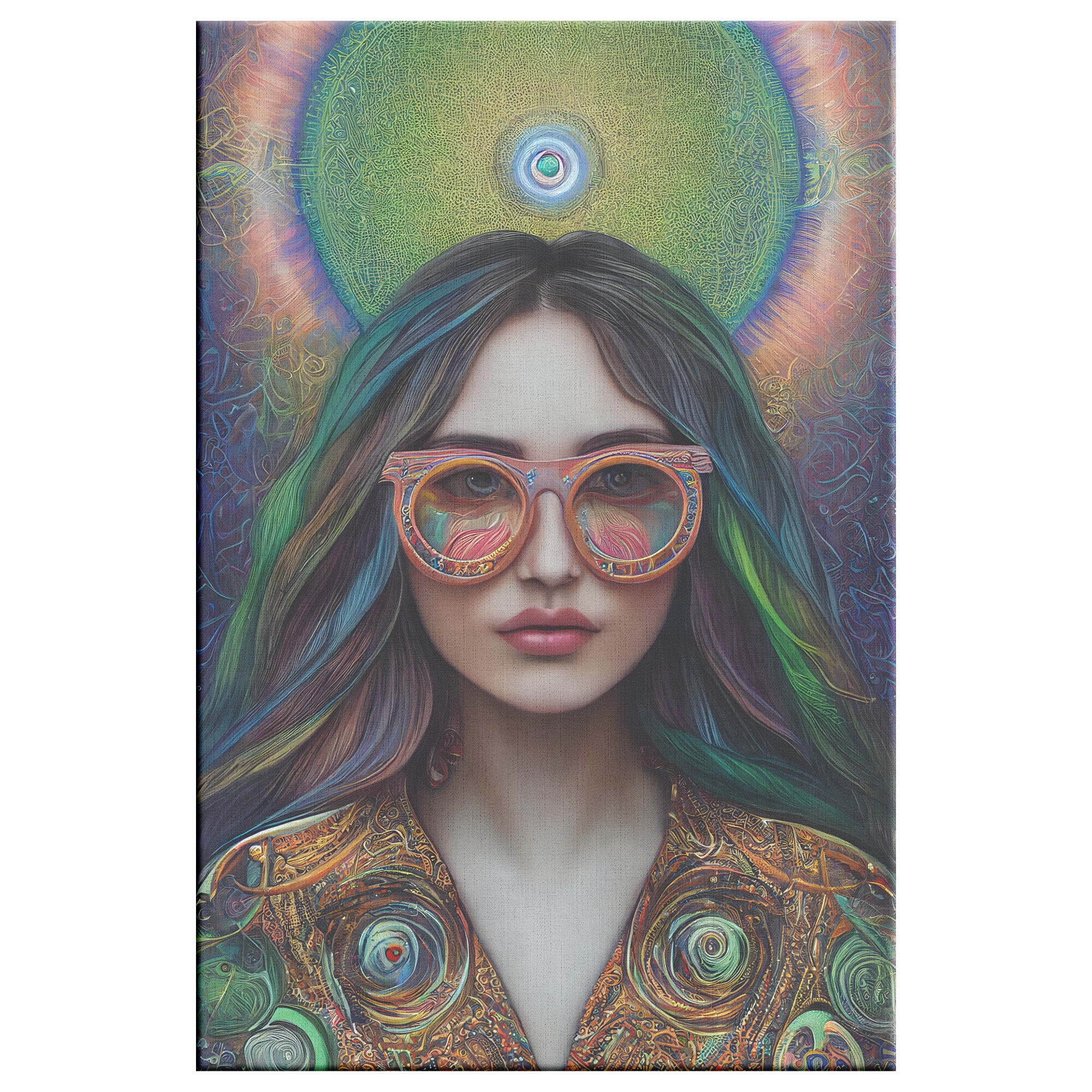 Trippy Hippie Visionary Art Wall Canvas