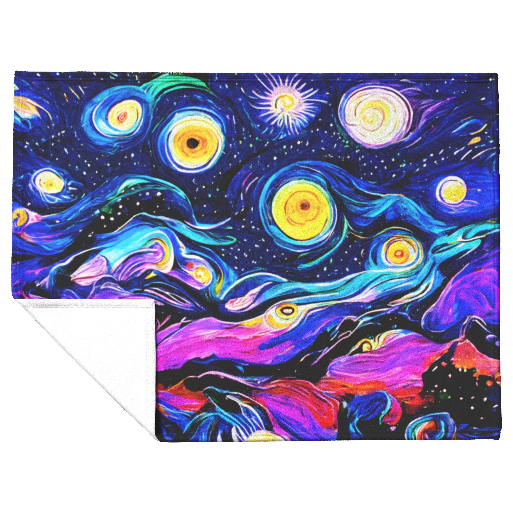 Trippy Starry Night Fleece Blanket