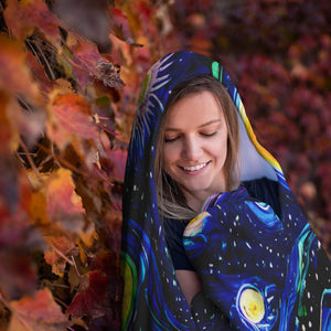 Trippy Starry Night Hooded Blanket