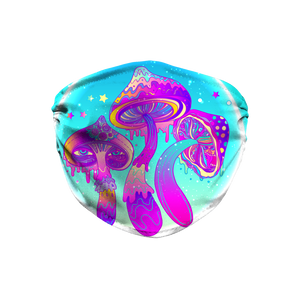 Magic Mushrooms Purple Psychedelic Face Mask