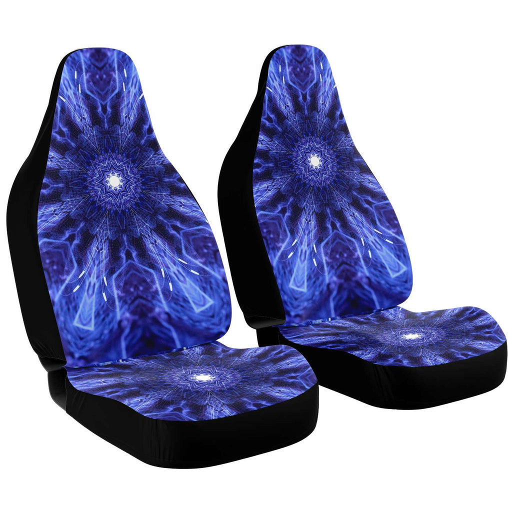 Blue Fractal Symmetry Car Seat Covers - Mind Gone