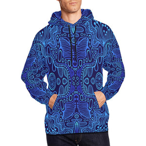 Blue Psychedelic Trance Pullover Hoodie