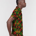 Rasta Ganja Men's Slim Fit Short Sleeve Polo