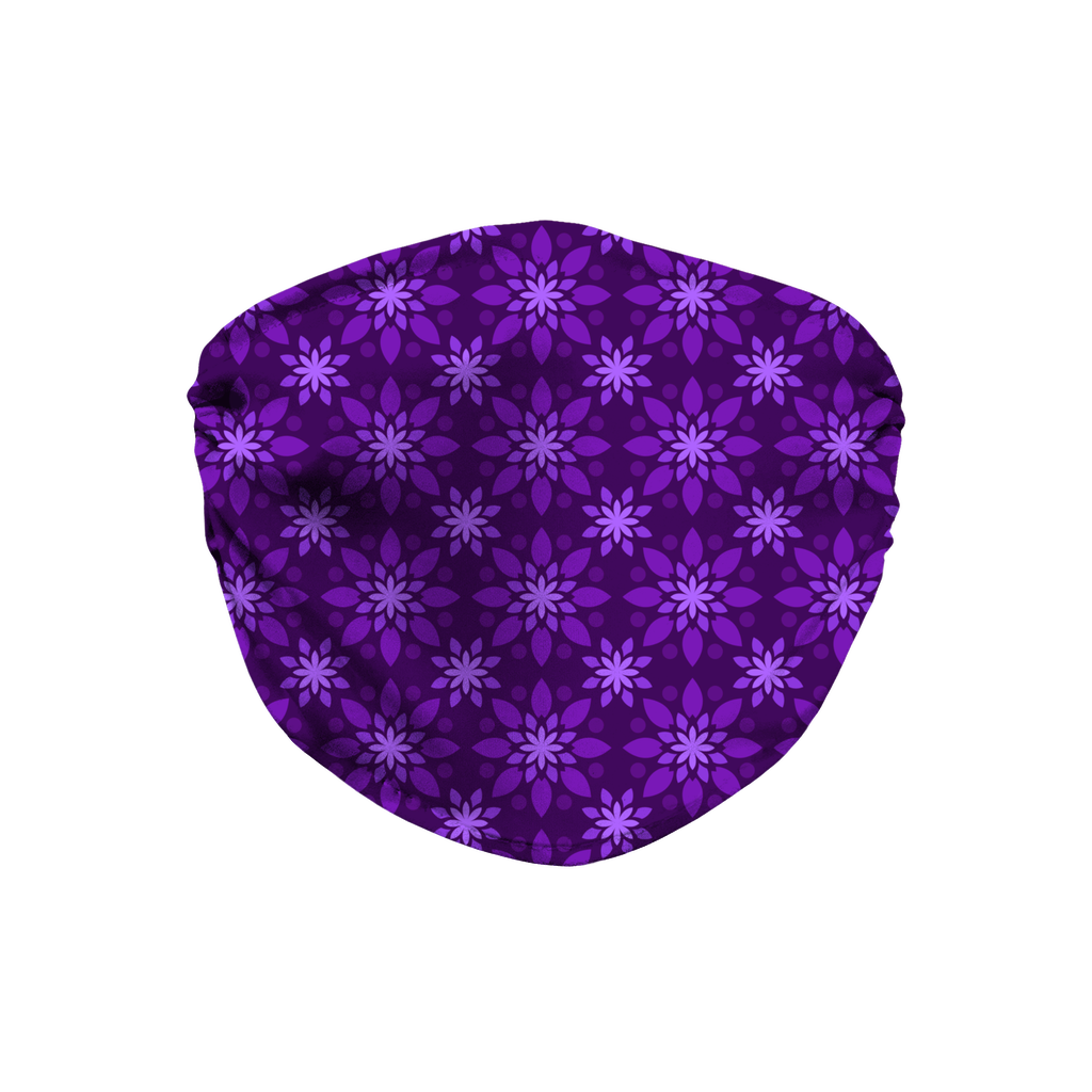 Purple Flower Pattern Face Mask