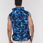 Electric Blue Lightning Men's Premium Heavyweight Sleeveless Hoodie