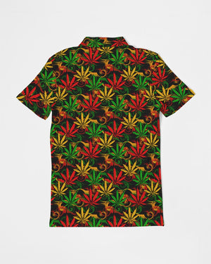 Rasta Ganja Men's Slim Fit Short Sleeve Polo