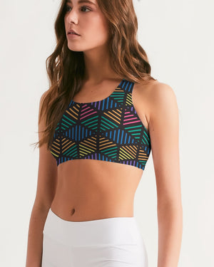 Geometric Hexa Vibes Women's Seamless Sports Bra