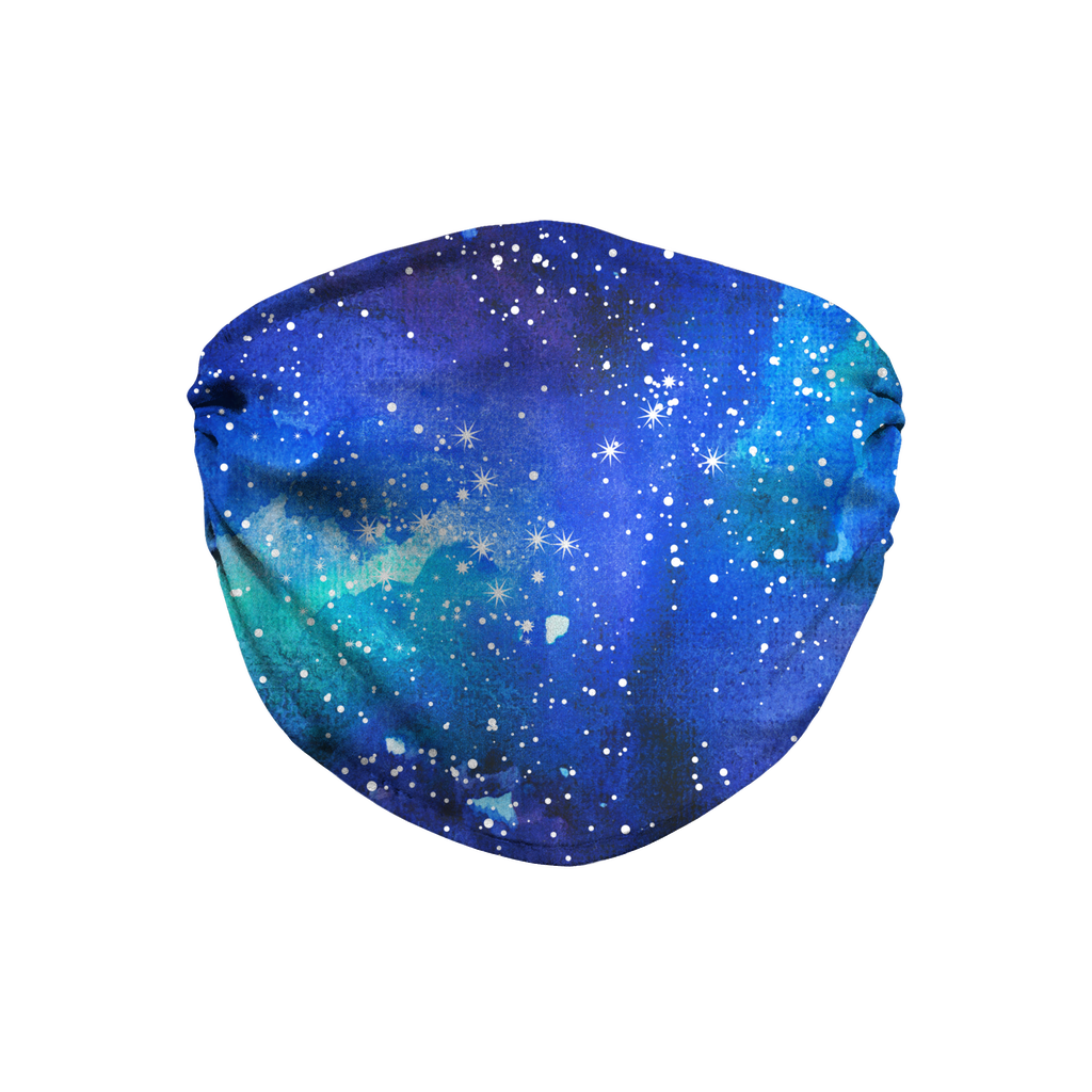 Blue Space Abstract Face Mask