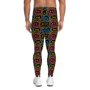 Drippy Smiley Faces Men's Rave Leggings