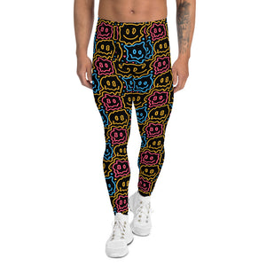 Drippy Smiley Faces Men's Rave Leggings