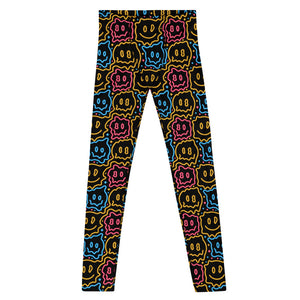 Drippy Smiley Faces Men's Rave Leggings