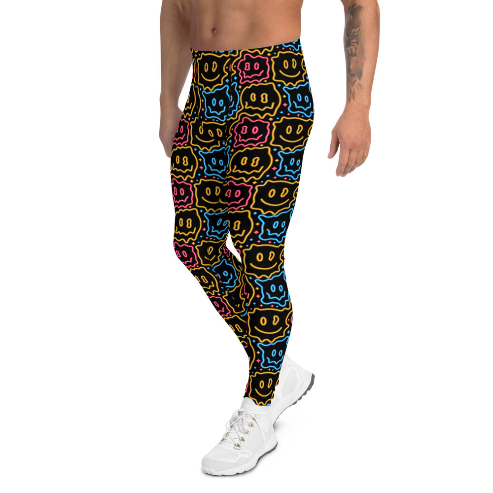 Drippy Smiley Faces Men's Rave Leggings