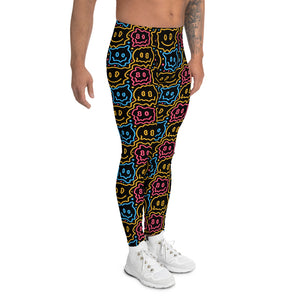 Drippy Smiley Faces Men's Rave Leggings