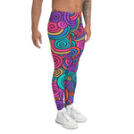 Hippie Trippy 70s Funky Swirls Men's Leggings