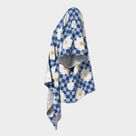 Happy Flowers Checker Draped Kimono