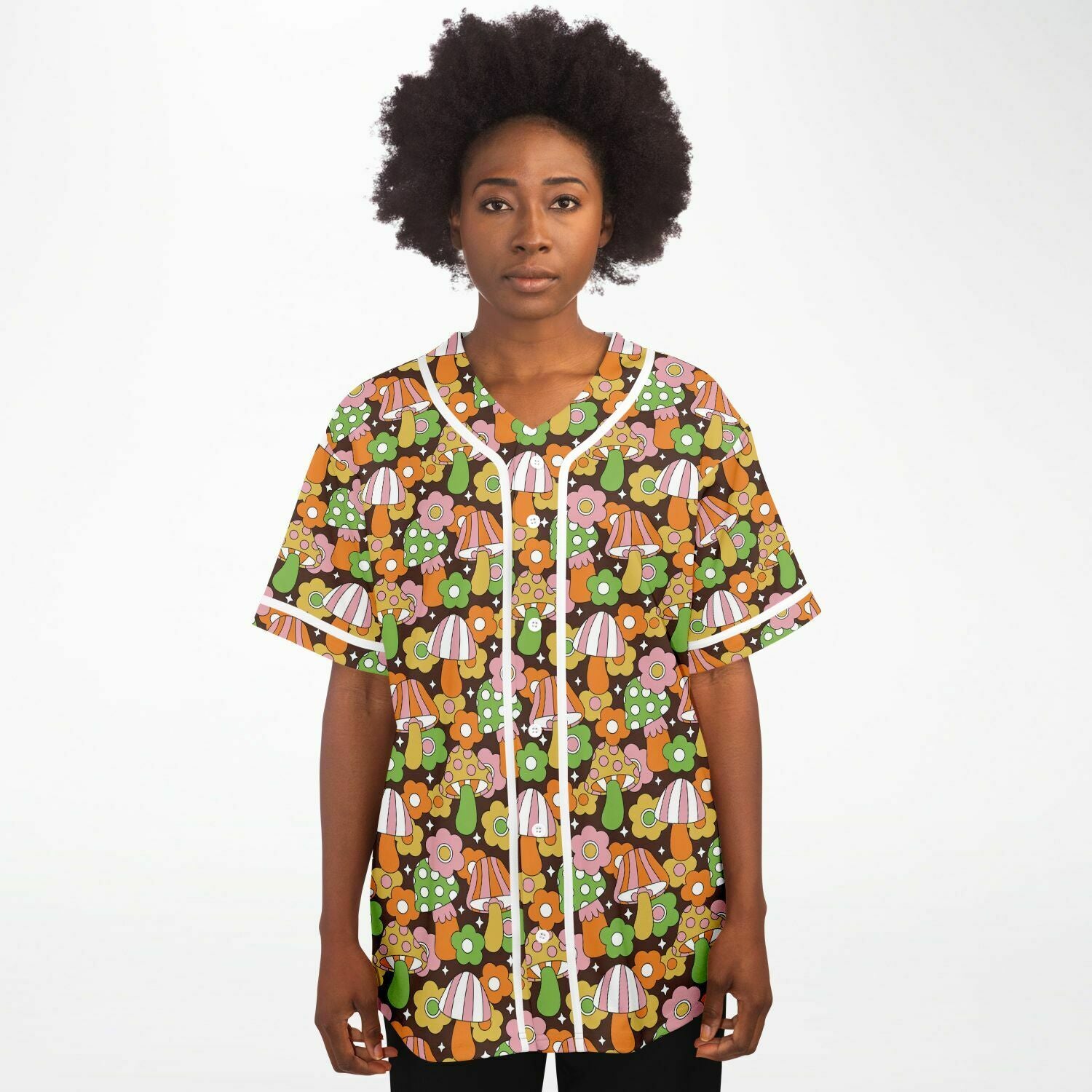 Hippie Mushroom Cottagecore Baseball Jersey