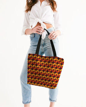 70s Retro Vibe Canvas Zip Tote