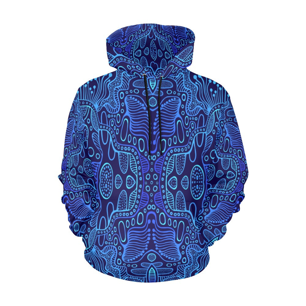 Blue Psychedelic Trance Pullover Hoodie