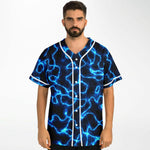 Electric Blue Lightning Festival Rave Jersery