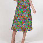 Flower Power Hippie Women's A-Line Midi Skirt