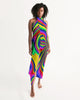 Neon Pour Rainbow Swirl Swim Cover Up