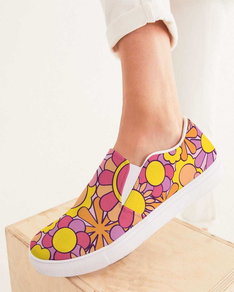 Groovy 60s Floral Women's Slip-On Canvas Shoe