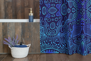 Blue Psychedelic Trance Shower Curtain