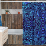 Blue Psychedelic Trance Shower Curtain