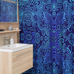 Blue Psychedelic Trance Shower Curtain