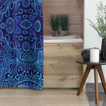 Blue Psychedelic Trance Shower Curtain