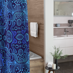 Blue Psychedelic Trance Shower Curtain