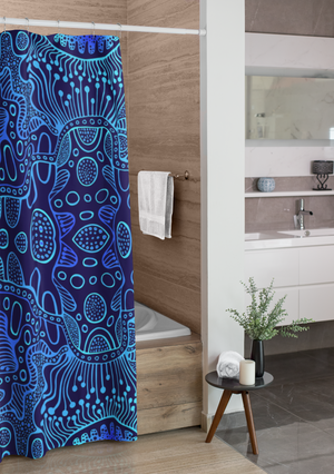 Blue Psychedelic Trance Shower Curtain