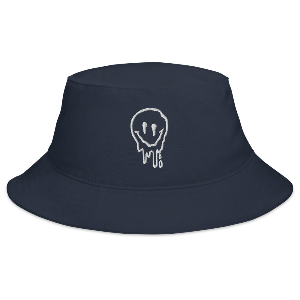 Melting Smiley Face Outline Bucket Hat