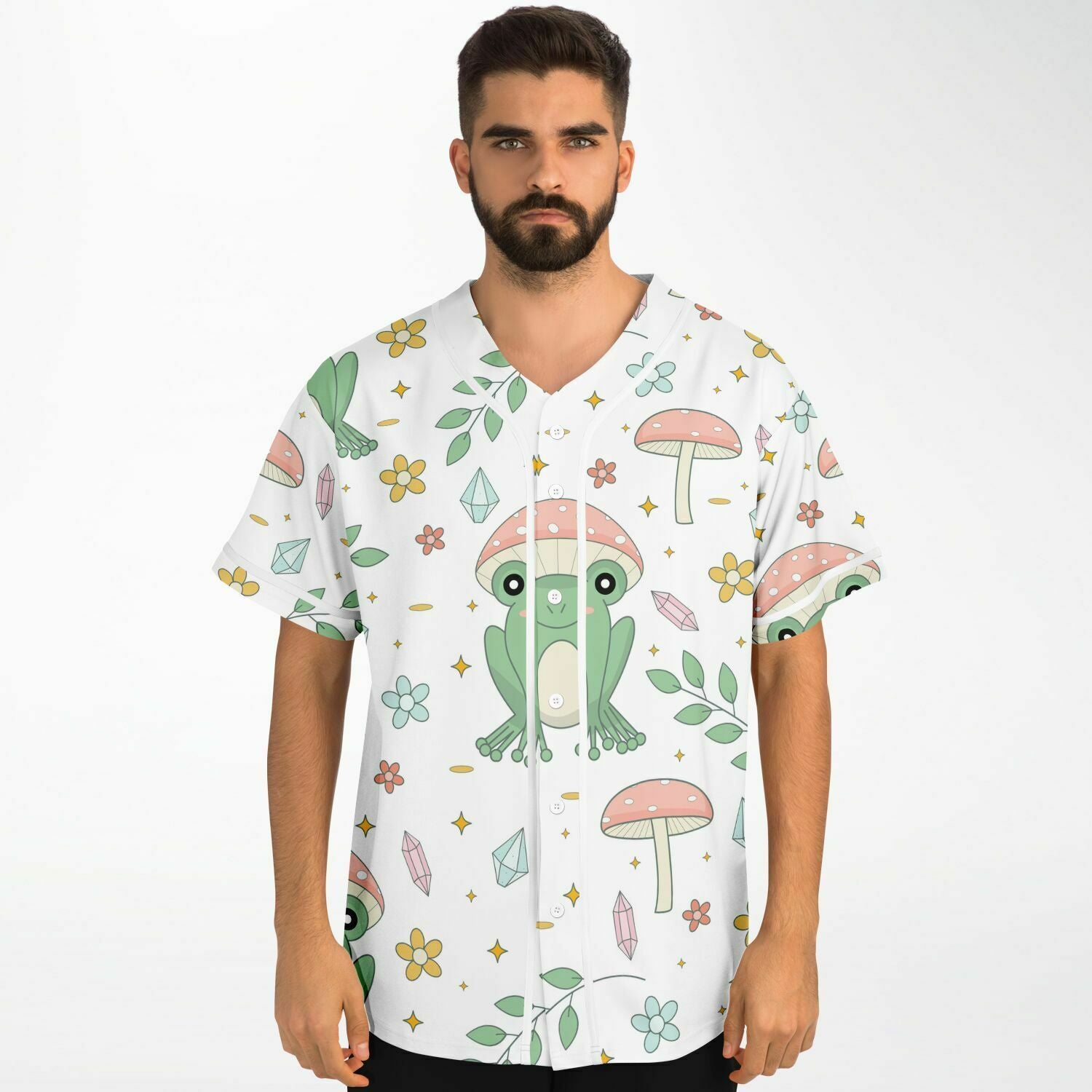 Boho Mushroom Froggy Baseball Jersey