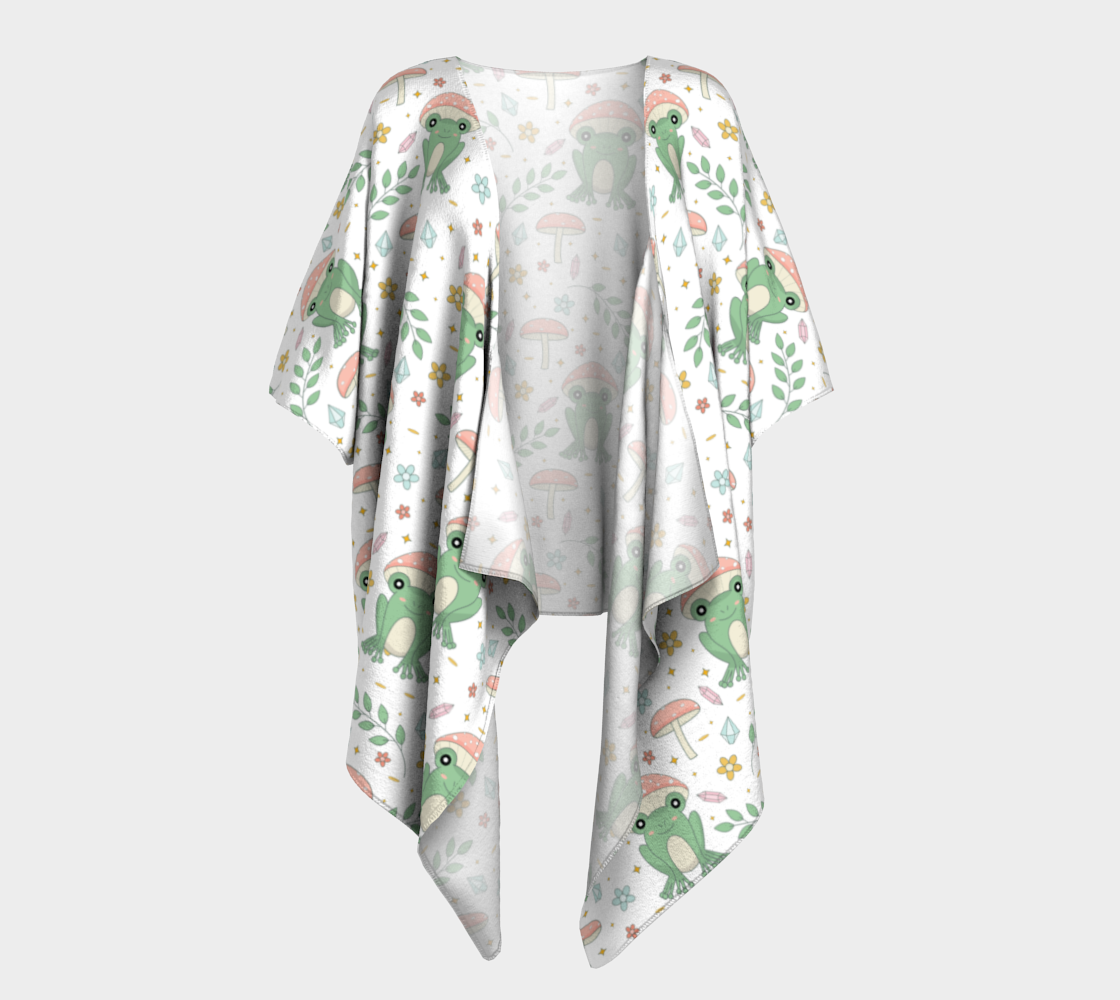 Boho Mushroom Froggy Draped Kimono