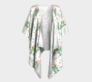 Boho Mushroom Froggy Draped Kimono