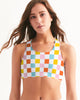 Colorful Checkered Rave Women's Seamless Sports Bra