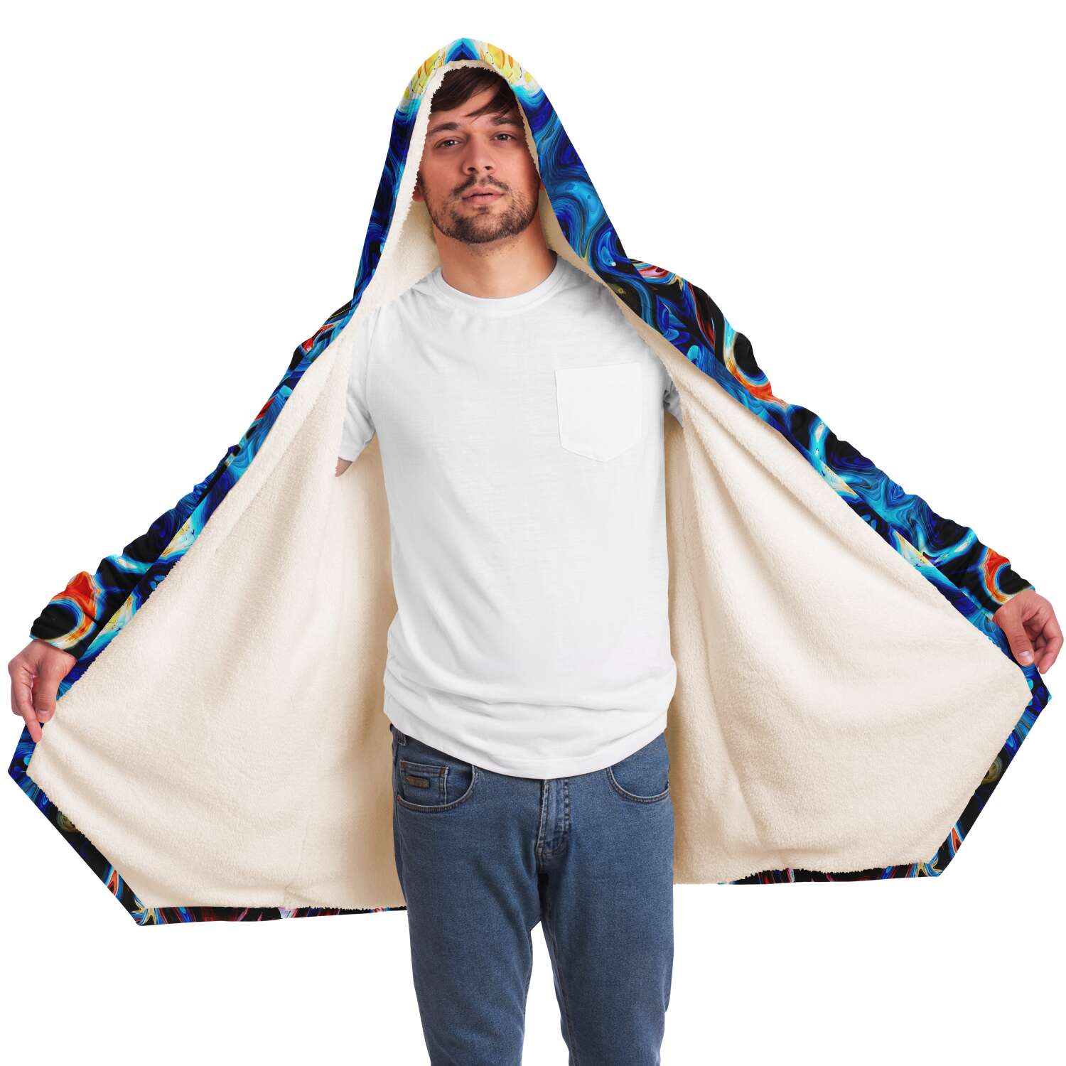 Hydro Daze Fractals Dream Cloak With Hood