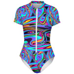 Crazy Electro Trip Short Sleeve Bodysuit